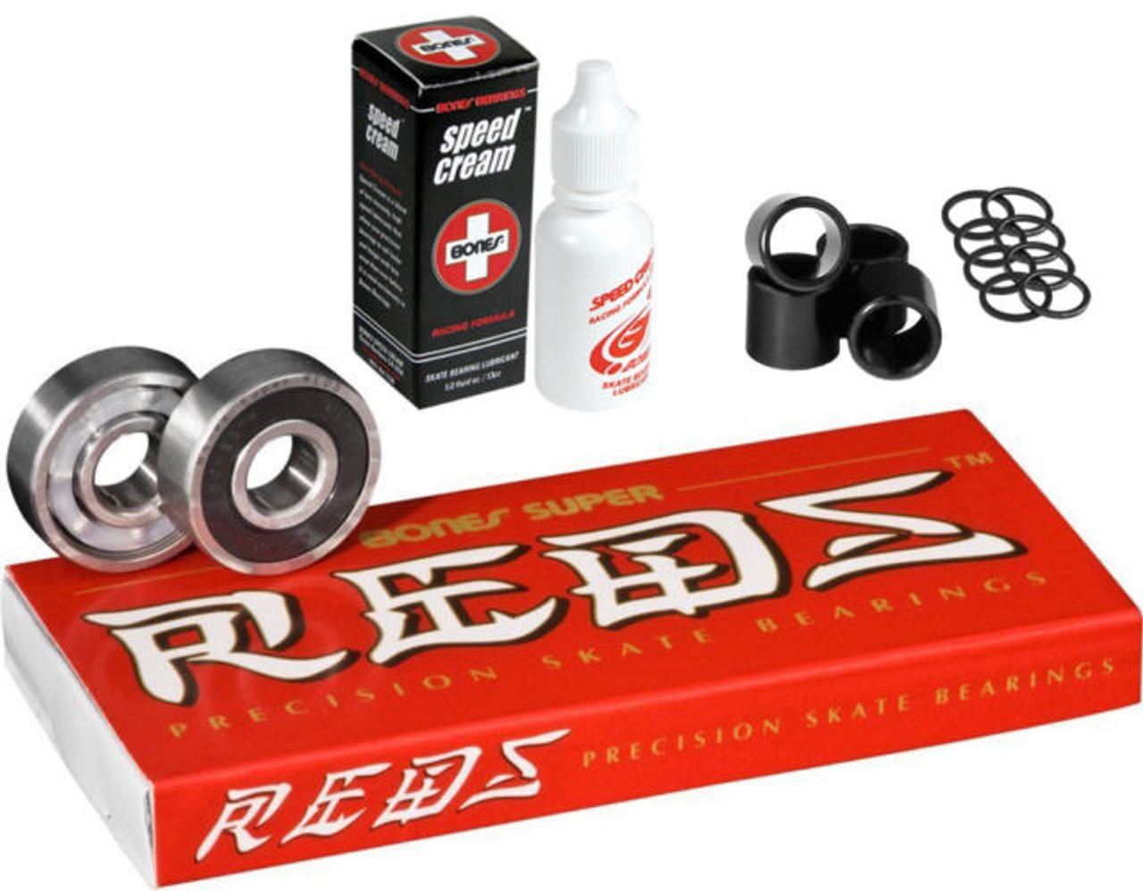 Bones Super Reds w/4pack Spacers - Speed Cream and Speed Rings Red Black OneSize