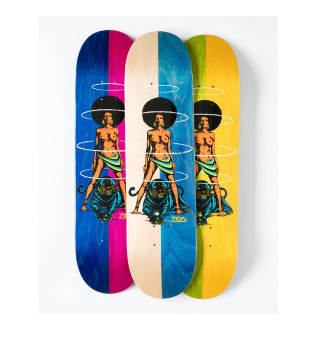 Real Zion Queen Skate Deck Assorted Split Stain 8.06 w/MOB Grip