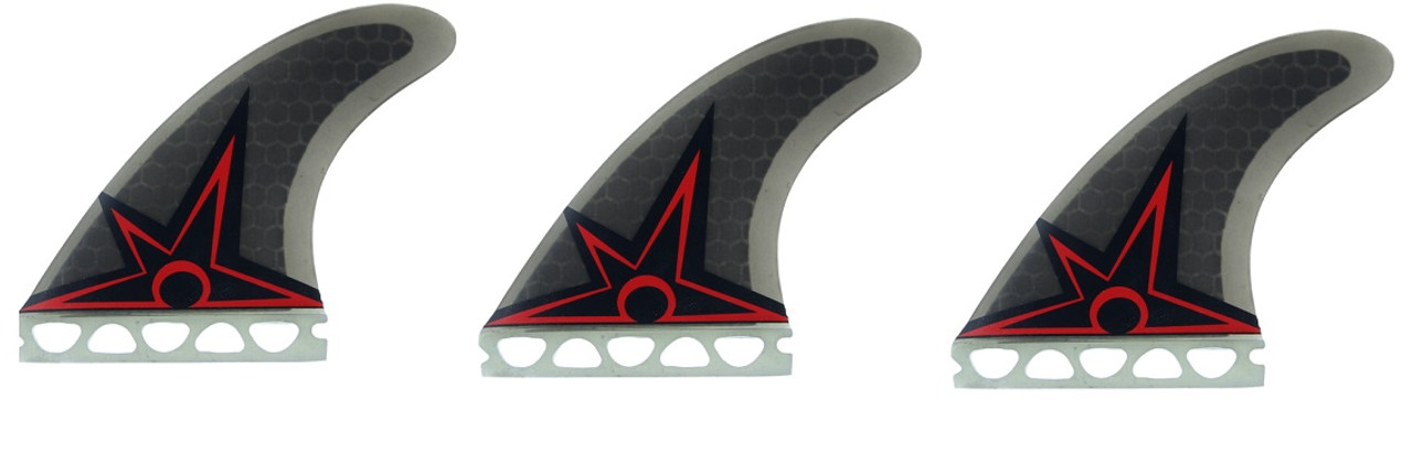 Kinetic Racking Bruce Irons Ultra Core TriFin Future Fins Black Red S-M