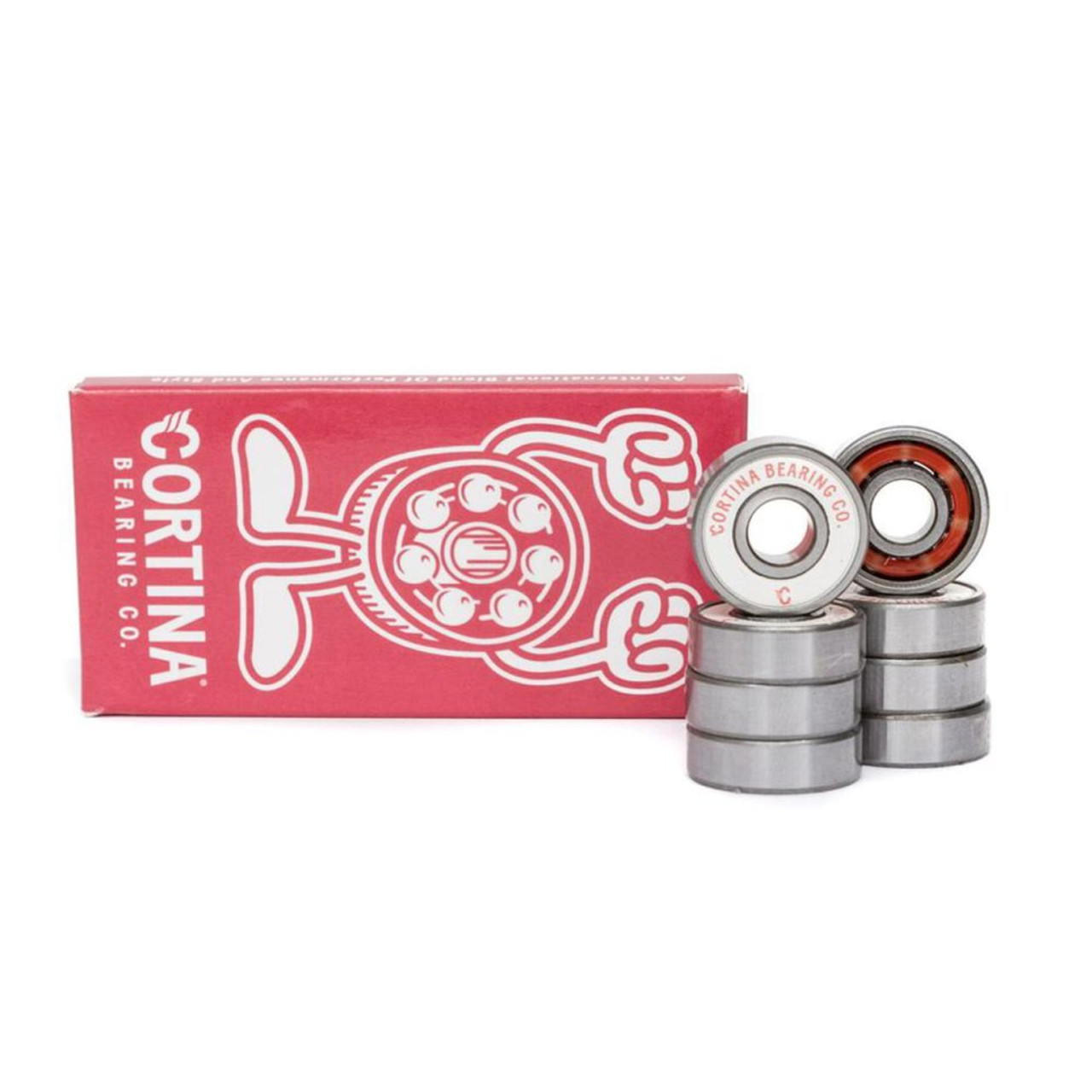 Cortina Presto Bearings Red White Silver 8 pcs