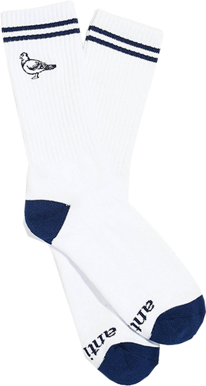 ANTI HERO BASIC PIGEON EMB CREW SOCK WHT/BLU