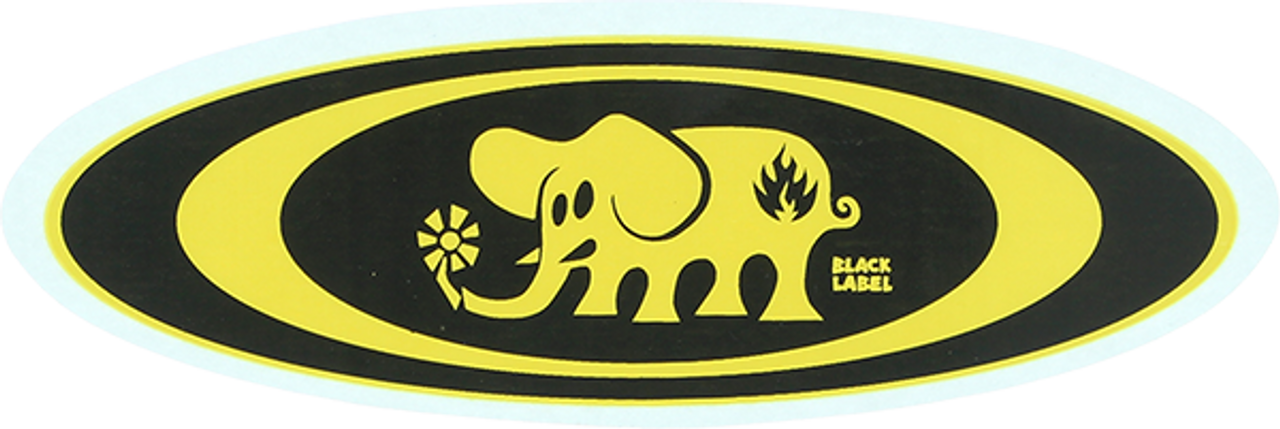 BLACK LABEL OVAL ELEPHANT DECAL STICKER (2 pack)