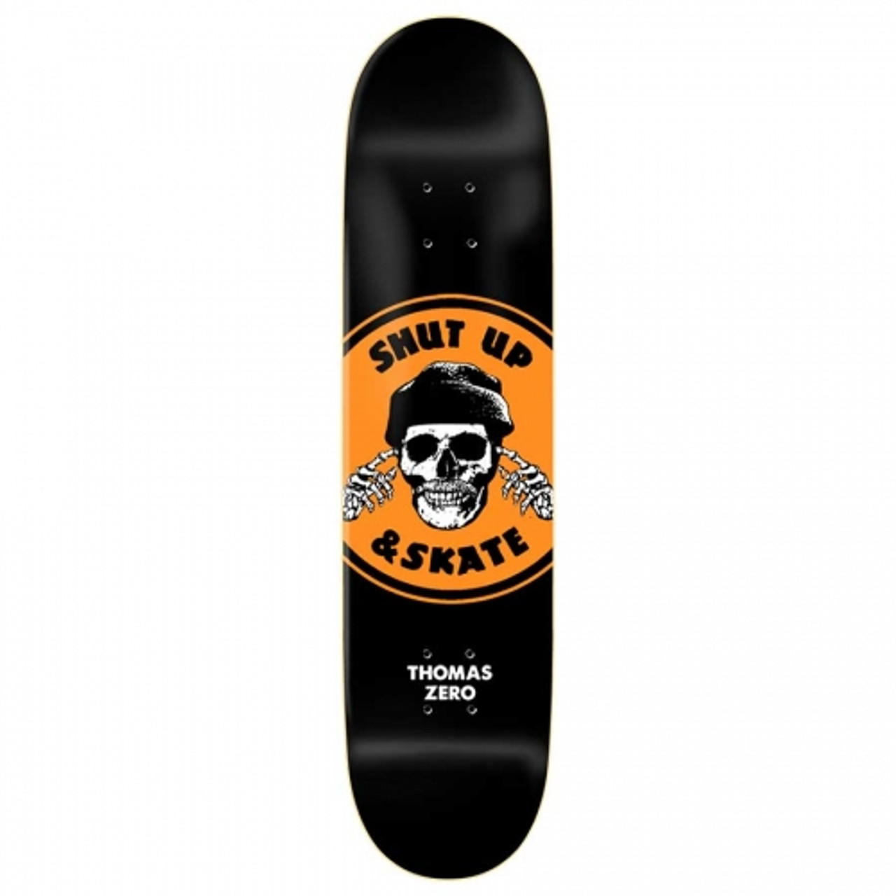 Zero Shut Up and Skate Deck Black Orange 8.25