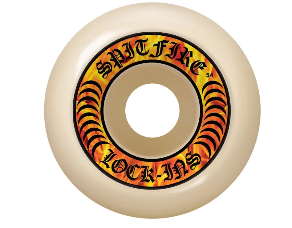 Spitfire F4 Hellfire Lock-In Wheels Set White Orange 54mm/99a