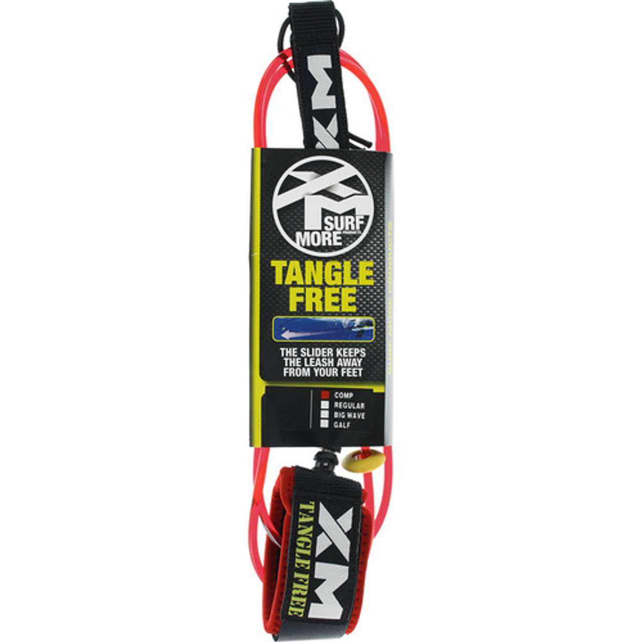 XM Tangle Free DS Comp Surf Leash Clear Red 8'