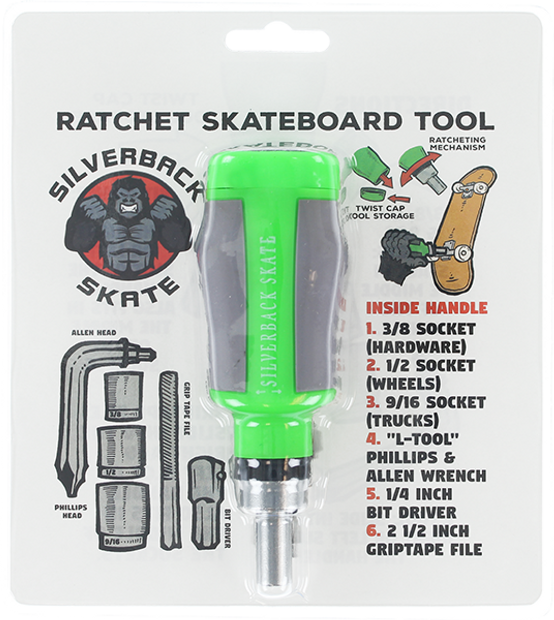 SILVERBACK SKATE RATCHET TOOL GREEN