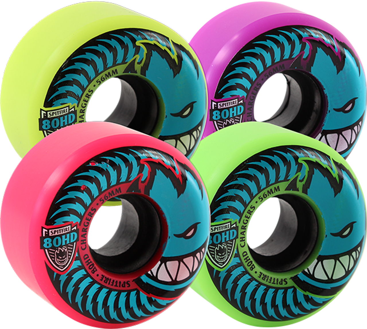 SPITFIRE 80HD CHARGER CONICAL 56mm MASH PNK/YEL/GRN/PUR WHEELS SET