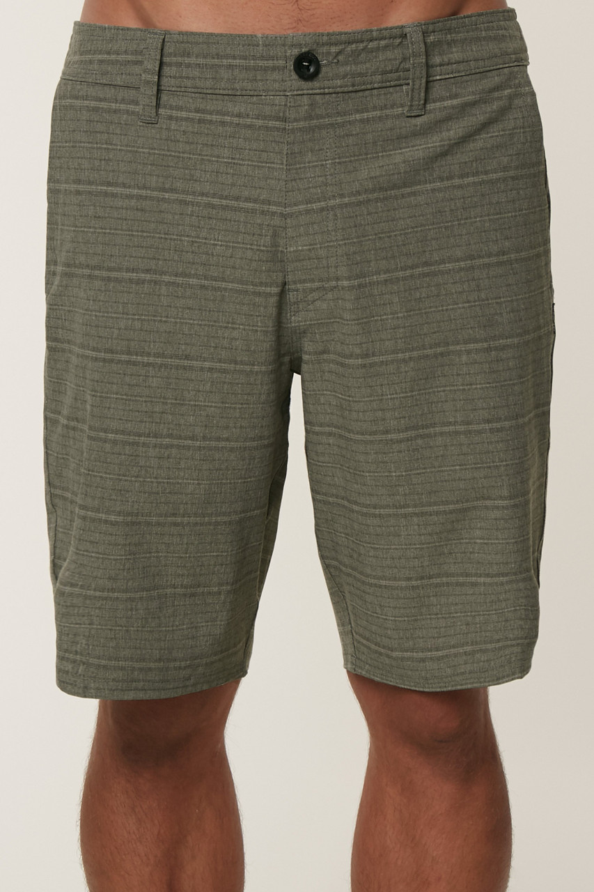 Oneill Locked Stripe Hybrid Shorts Mens Dark Khaki