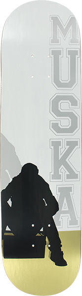 PRIME MUSKA BOOMBOX SKATEBOARD DECK-8.0 SILVER/GOLD w/MOB GRIP