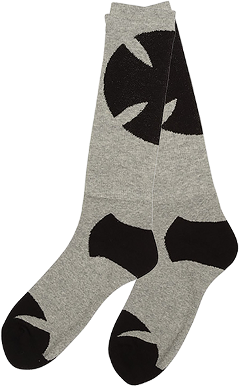 INDEPENDENT SHADOW MID CREW SOCKS HEATHER GREY/BLK 1pr