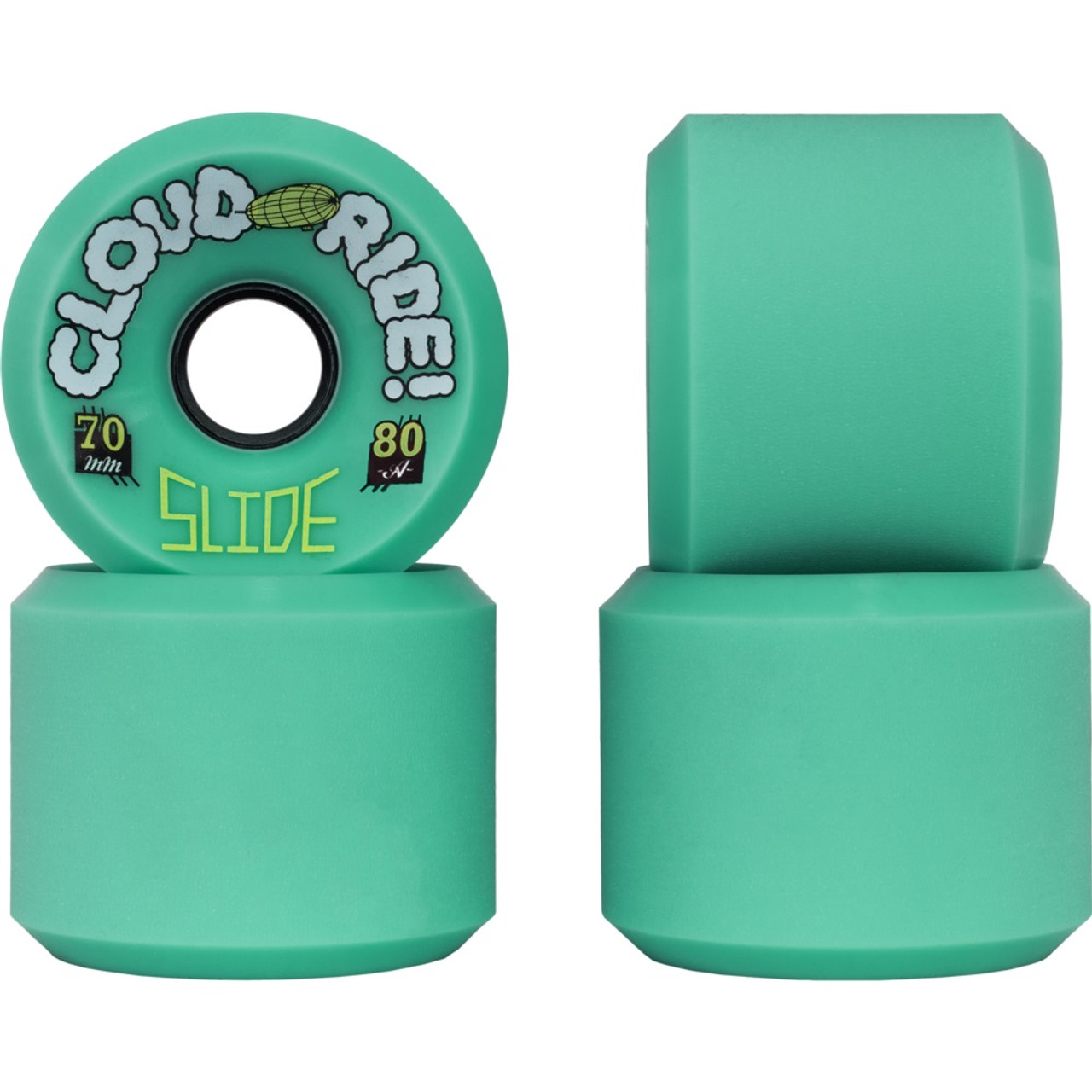 Cloud Ride Slide Wheels Set Teal 70mm/80a