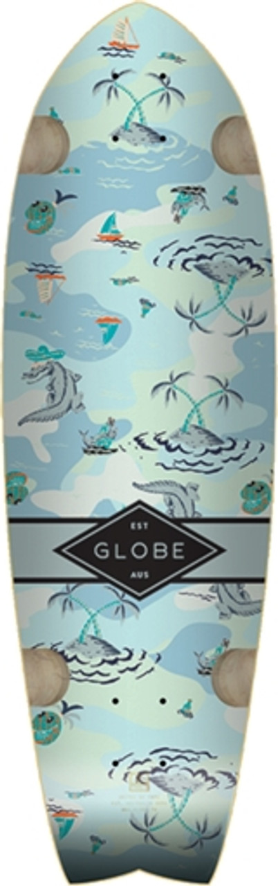 GLOBE SUN CITY Skate Cruiser Deck-9x30 BLUE PALMS tailpad