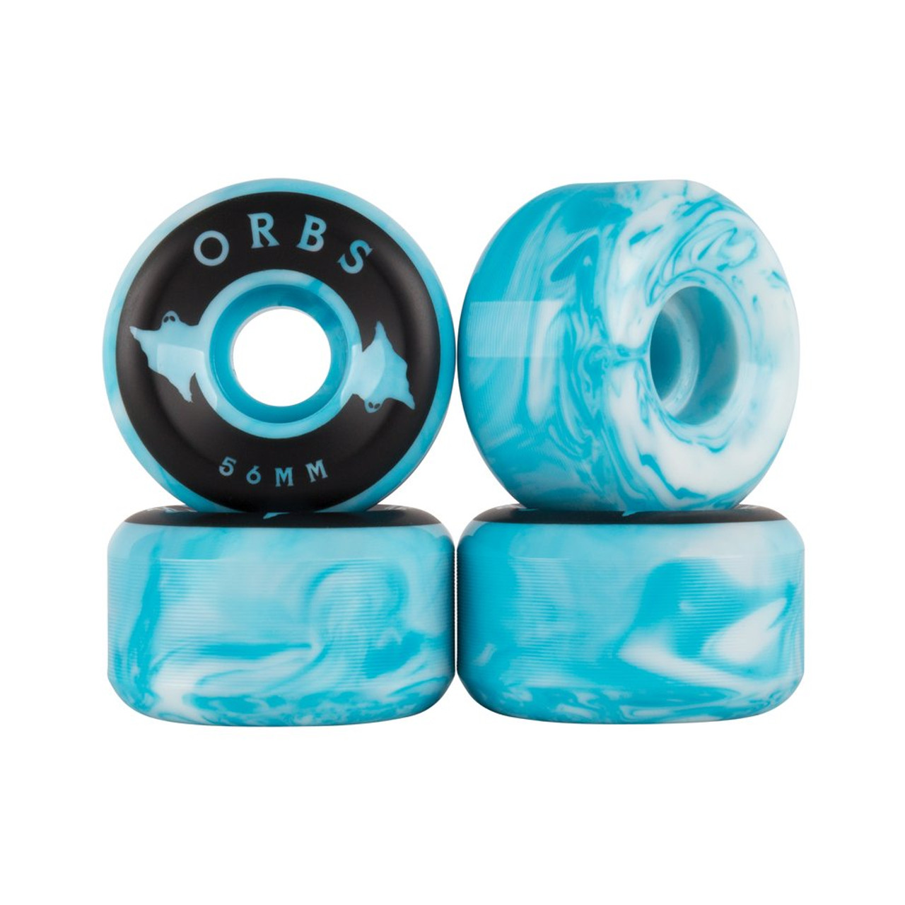 Orbs Specters Wheels Set Blue White Swirl 56mm