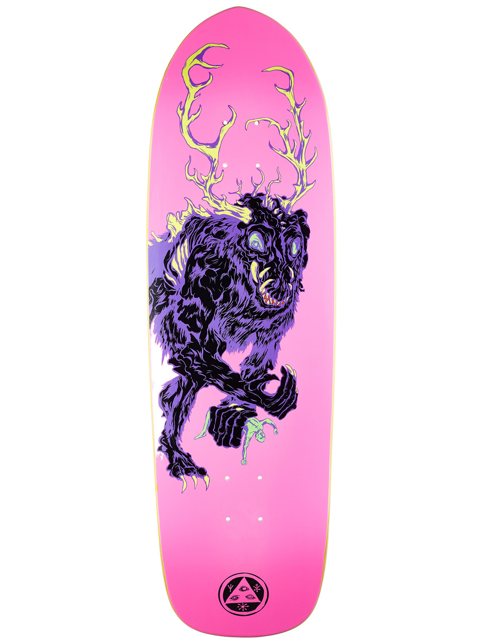 Welcome Wendigo On Magic Bullet Skate Deck Neon Pink 9.5