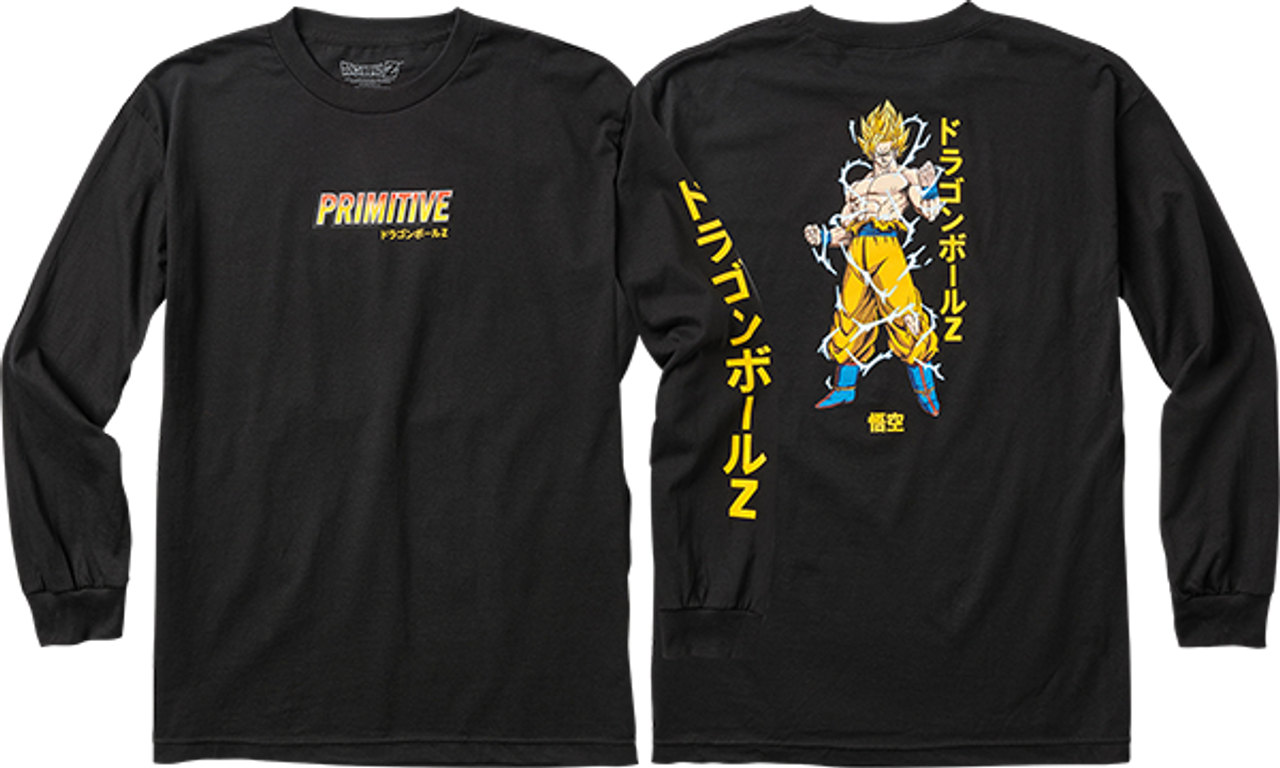 PRIMITIVE DBZ SUPER SAIYAN GOKU LONGSLEEVE SMALL BLACK