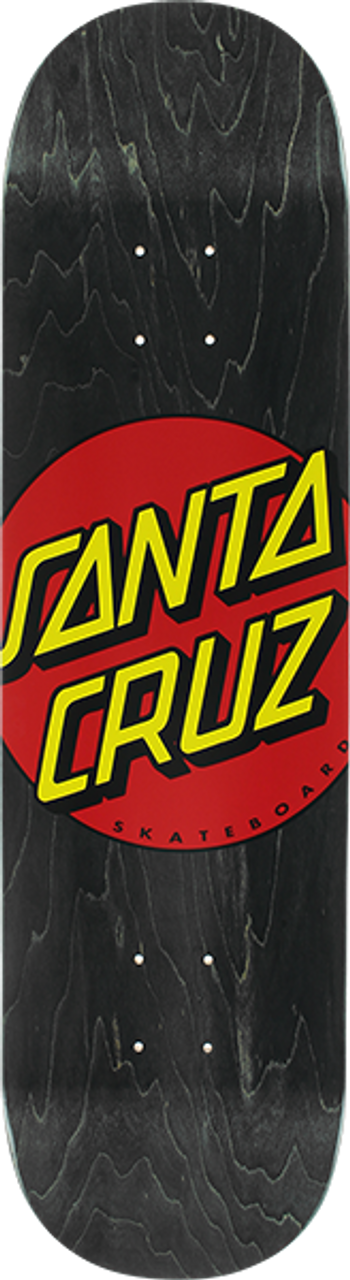 SANTA CRUZ CLASSIC DOT WIDE TIP SKATE DECK-8.37 BLK/RED/YEL w/MOB Grip