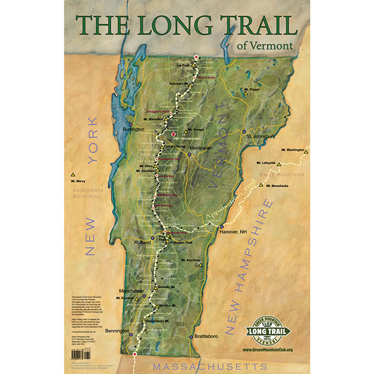 Vermont's Long Trail Poster Green OneSize