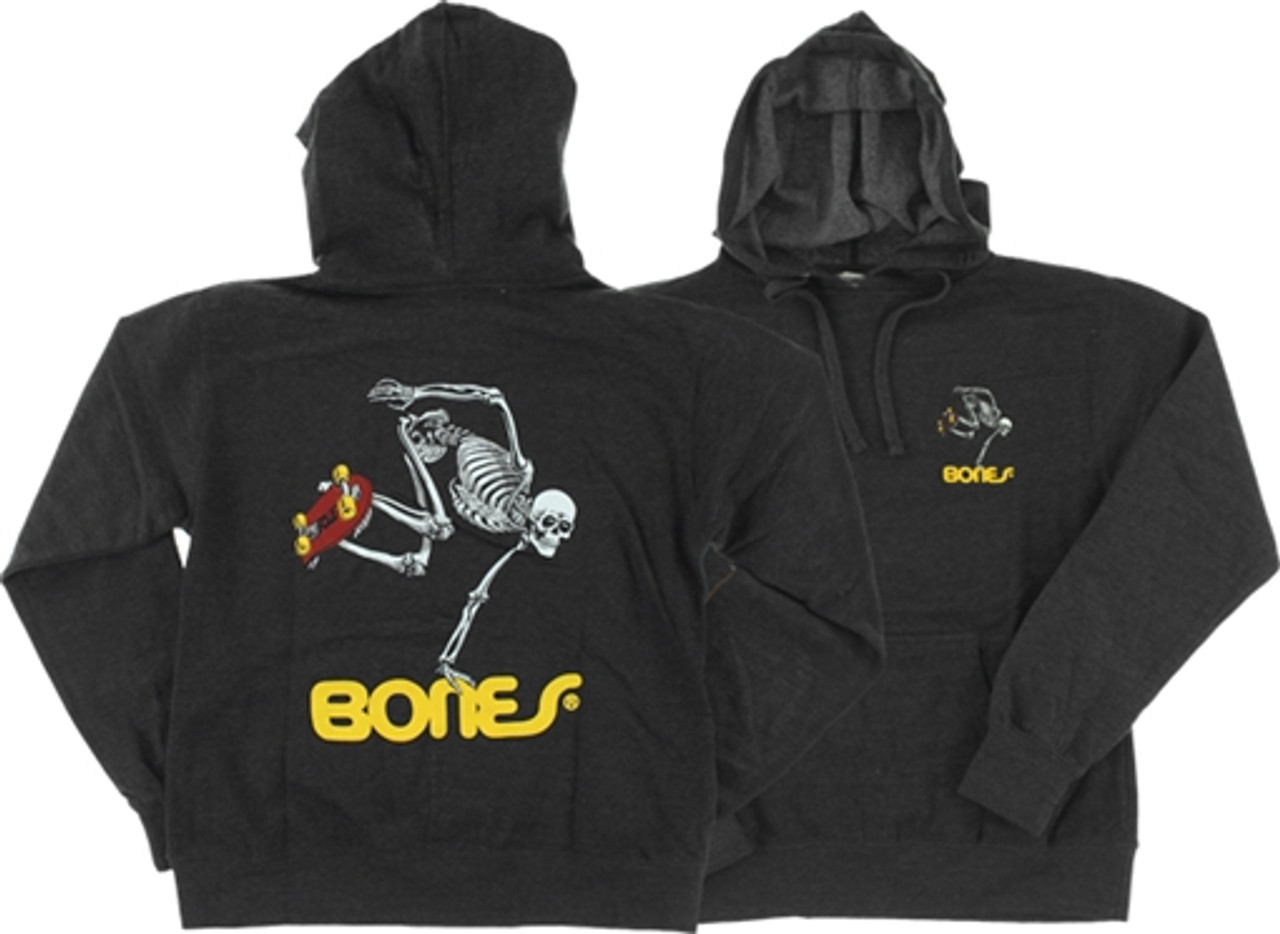 POWELL PERATLA SKATEBOARD SKELETON HOODED SWEATSHIRT XL-CHARCOAL