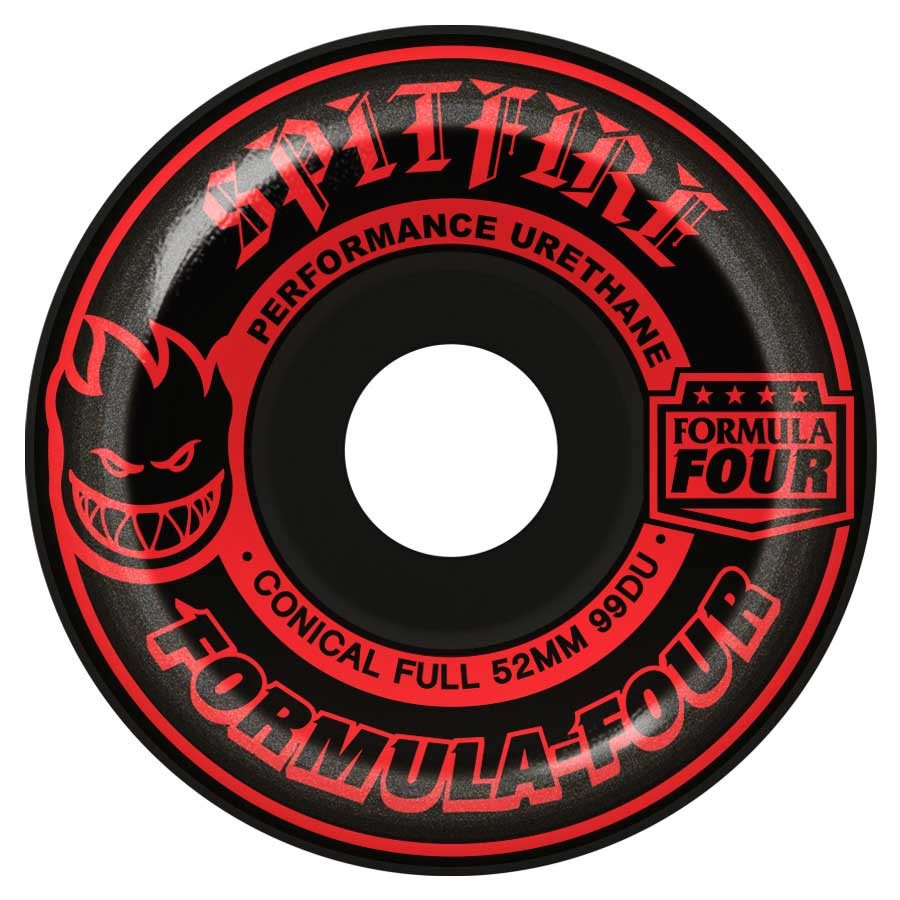 Spitfire F4 Conical Full Wheels Set Black Out 52Mm/99D