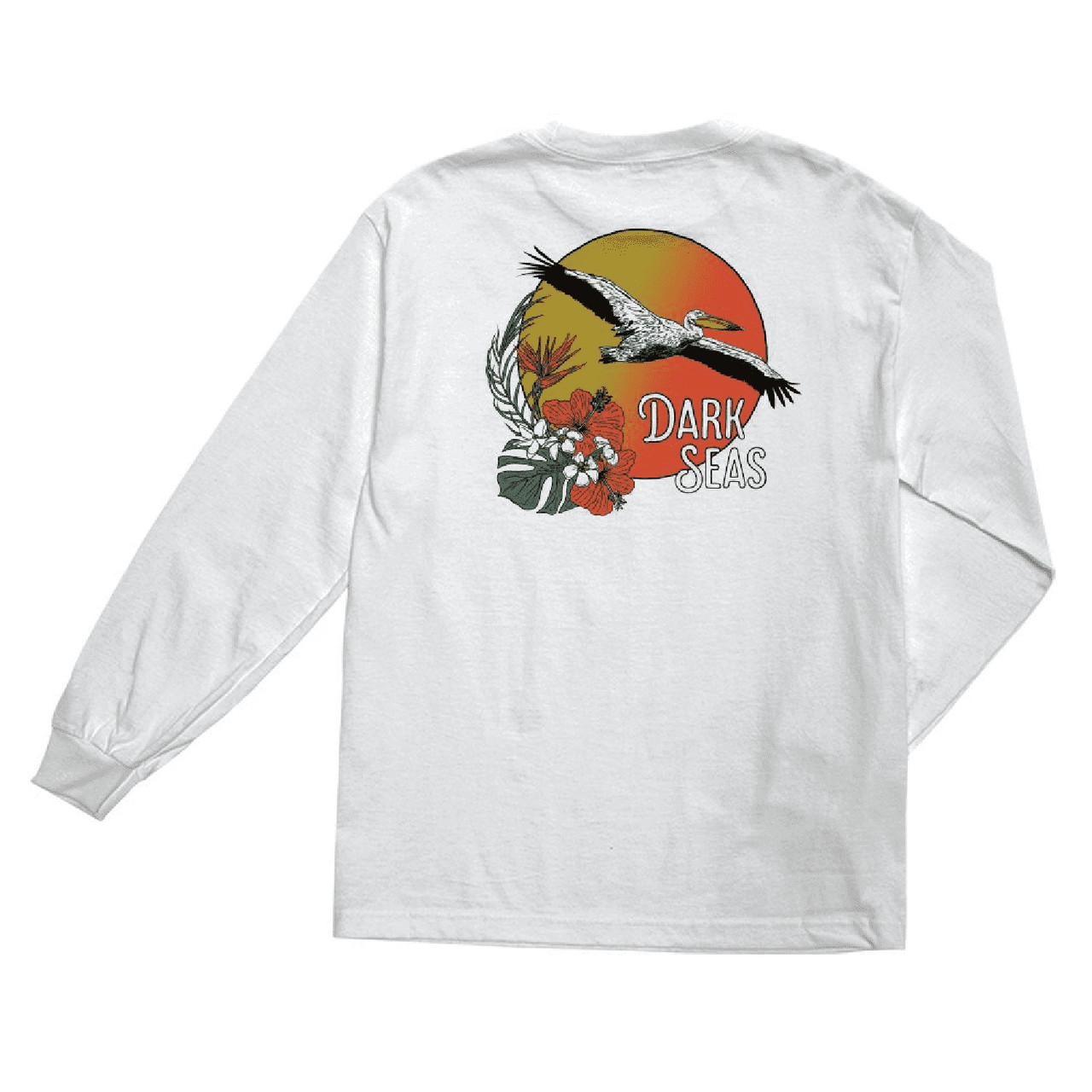 Dark Seas Sea Bird Longsleeve Tshirt White