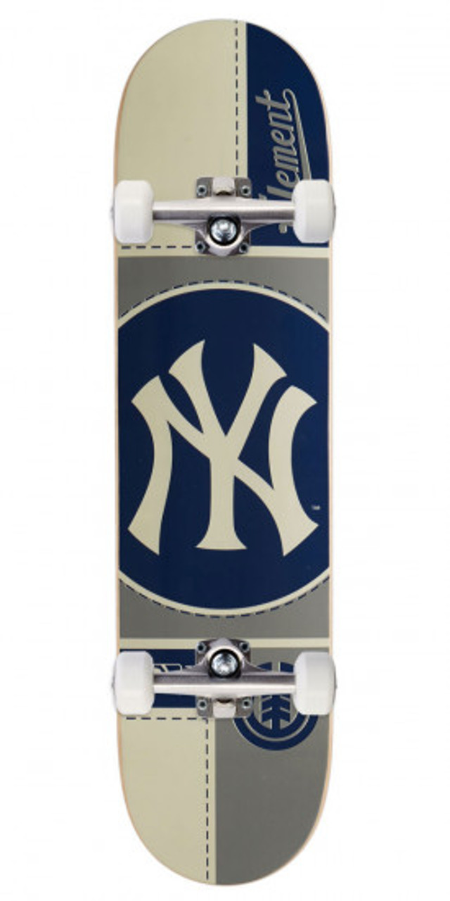 Element Yankees Circle Skateboard Complete Blue Grey White 7.7