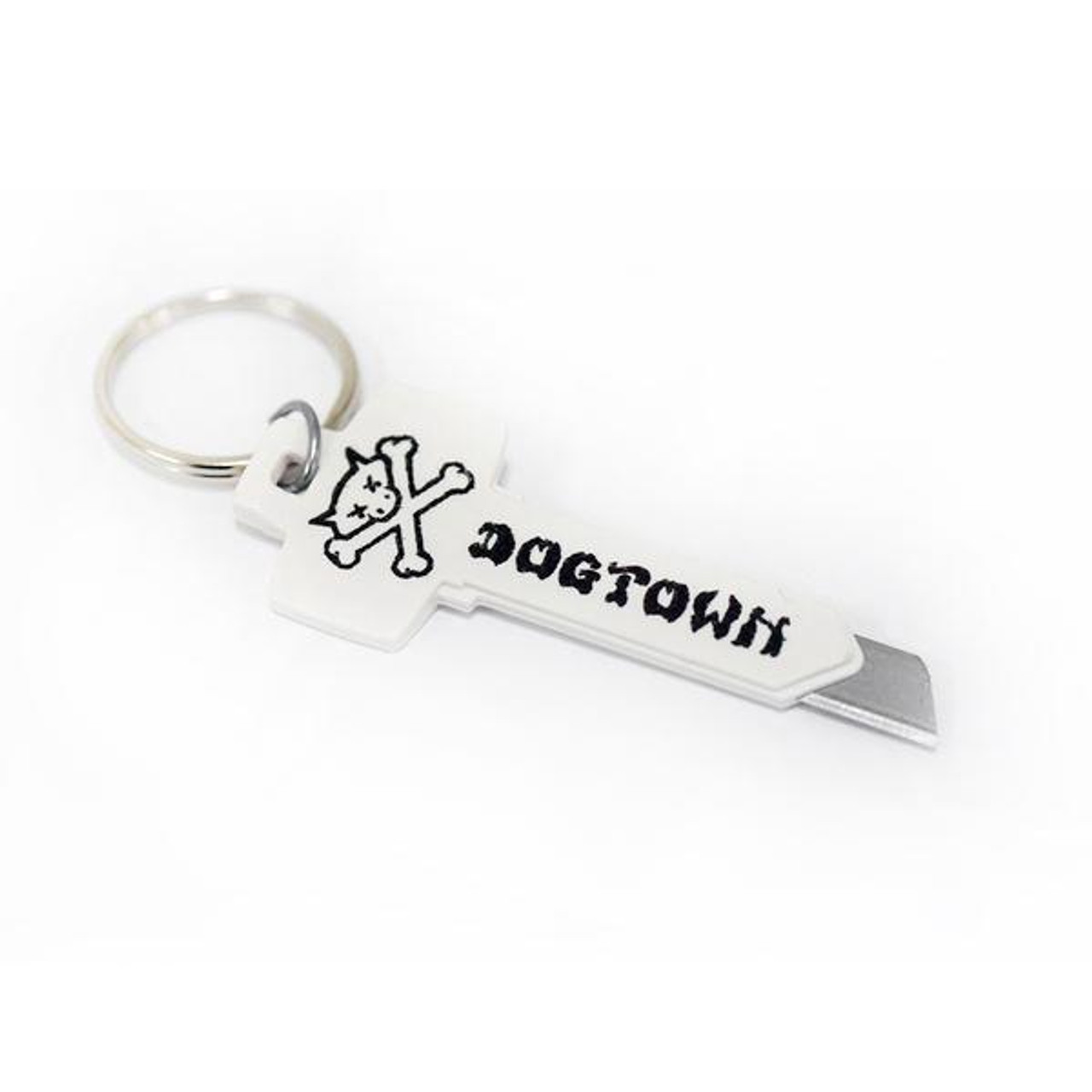 Dogtown Utility Knife Keychain White Silver OneSize