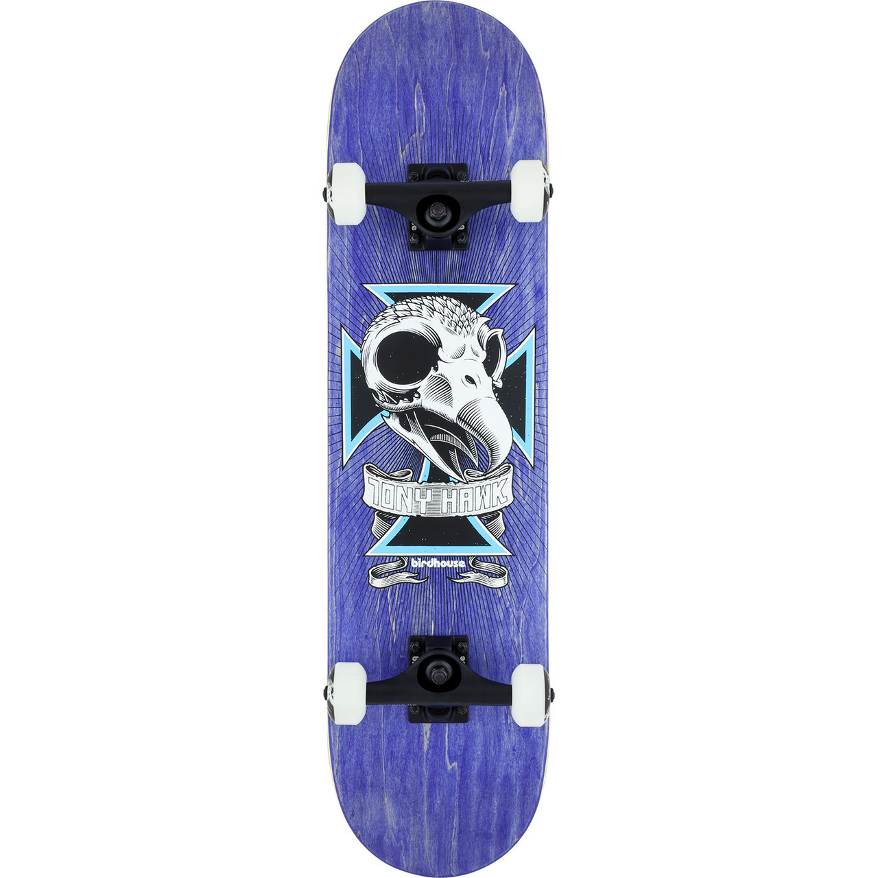 Birdhouse Skull 2 Skateboard Complete Purple Blue 7.75