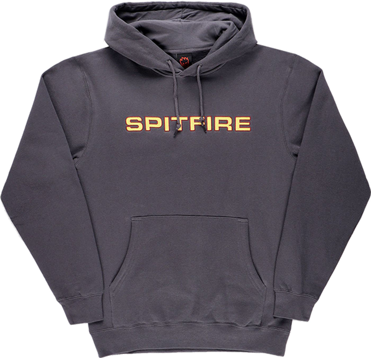 SPITFIRE CLASSIC 87 EMB HOODIE SWEATSHIRT LARGE  CHARCOAL/RED/GOLD