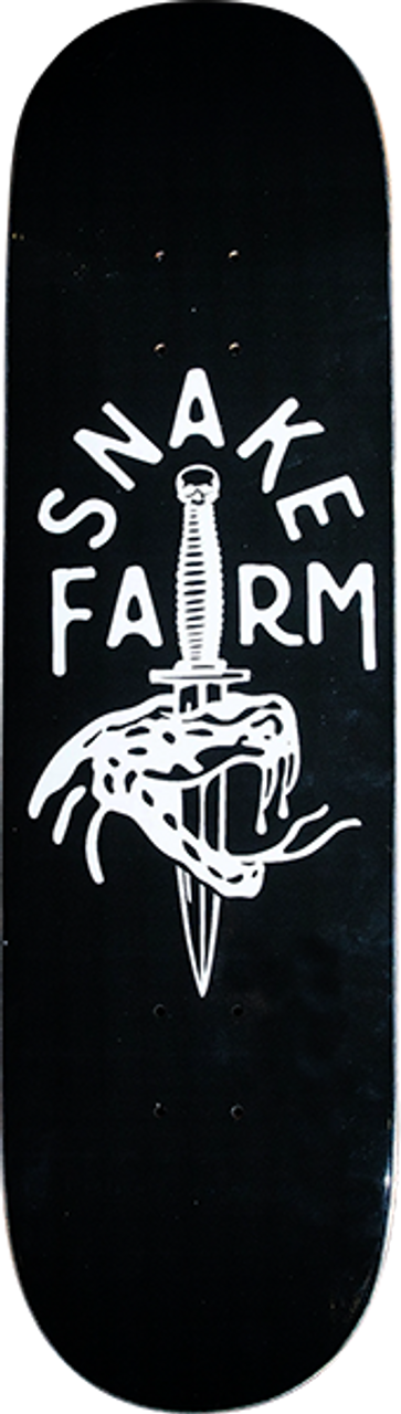 SNAKE FARM BOOM STICK SKATE DECK-9.0 BLK/WHT