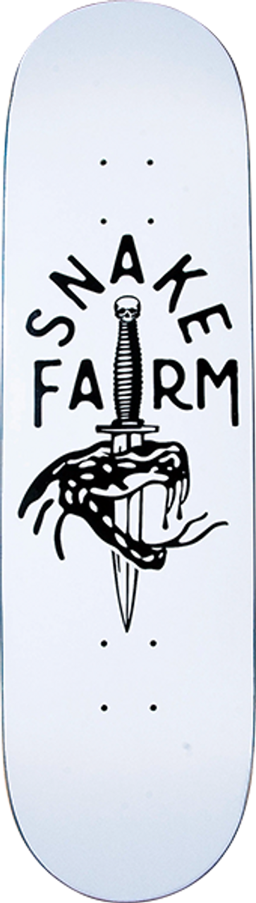 SNAKE FARM BOOM STICK SKATEBOARD DECK-8.75 WHT/BLK