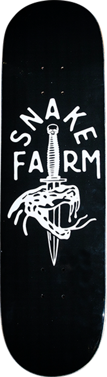 SNAKE FARM BOOM STICK SKATE DECK-8.5 BLK/WHT