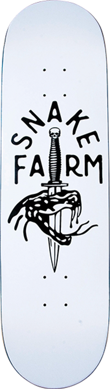 SNAKE FARM BOOM STICK SKATE DECK-8.375 WHT/BLK