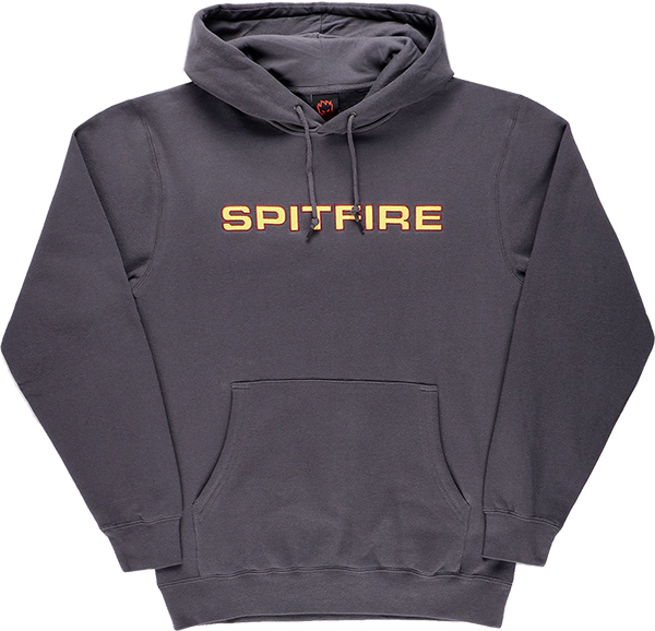 SPITFIRE CLASSIC 87 EMB HOODIE SWEATSHIRT MEDIUM CHARCOAL/RED/GOLD