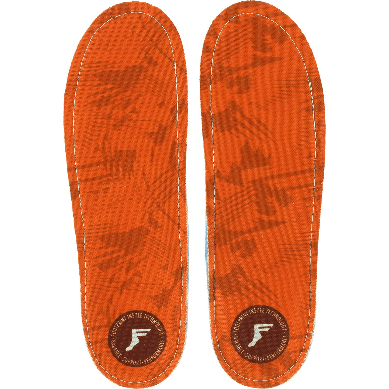 Footprint King Foam Insoles Camo Orange 6/6.5