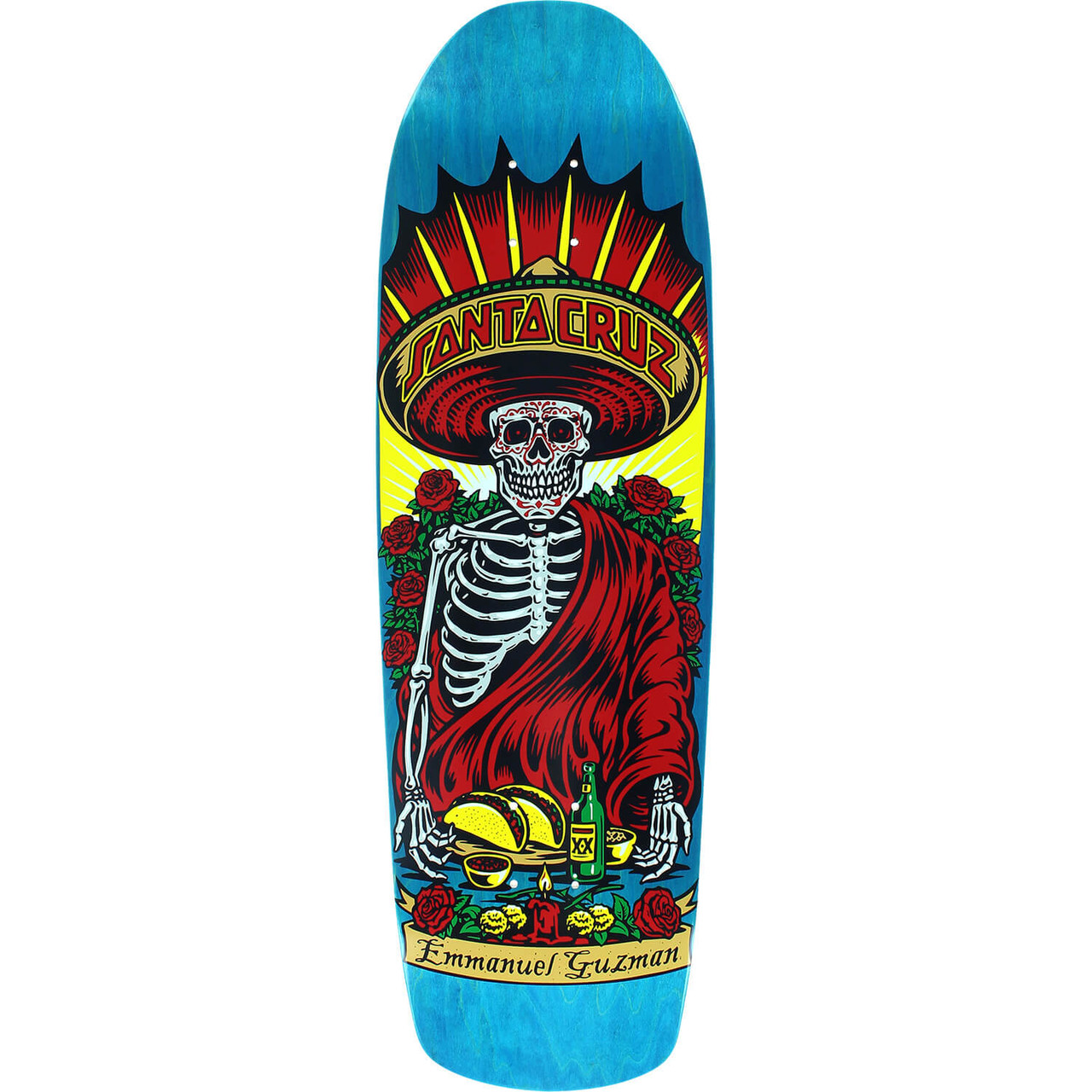 Santa Cruz Guzman Divine Diner Preissue Skateboard Deck Red Blue