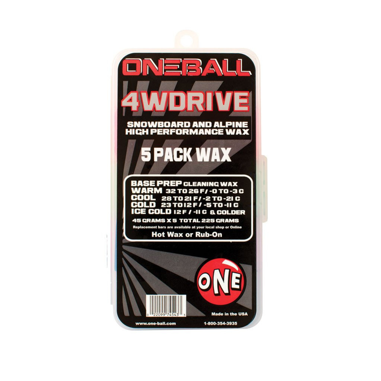 OneBall 4wd 5pack Wax Blue Red White 225g