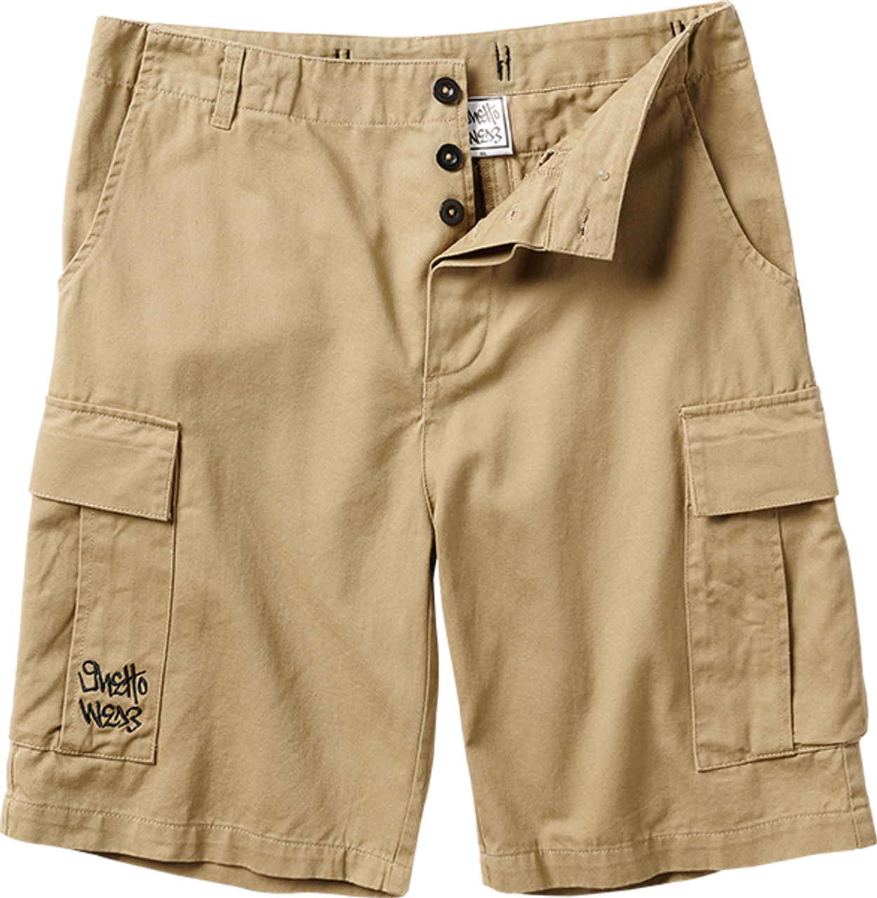 GHETTO WEAR CARGO SHORTS 28-KHAKI