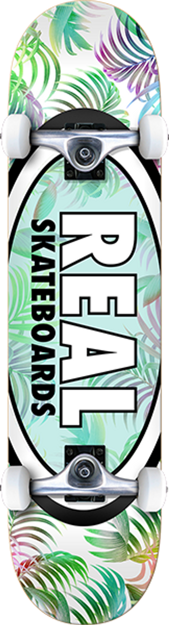 REAL OVAL TROPICS SKATEBOARD COMPLETE-7.75 WHT/GRN/ASST