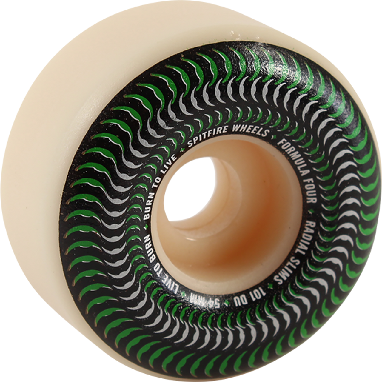 SPITFIRE F4 101a RADIAL SLIM 54mm VENOMOUS NAT/GRN WHEELS SET