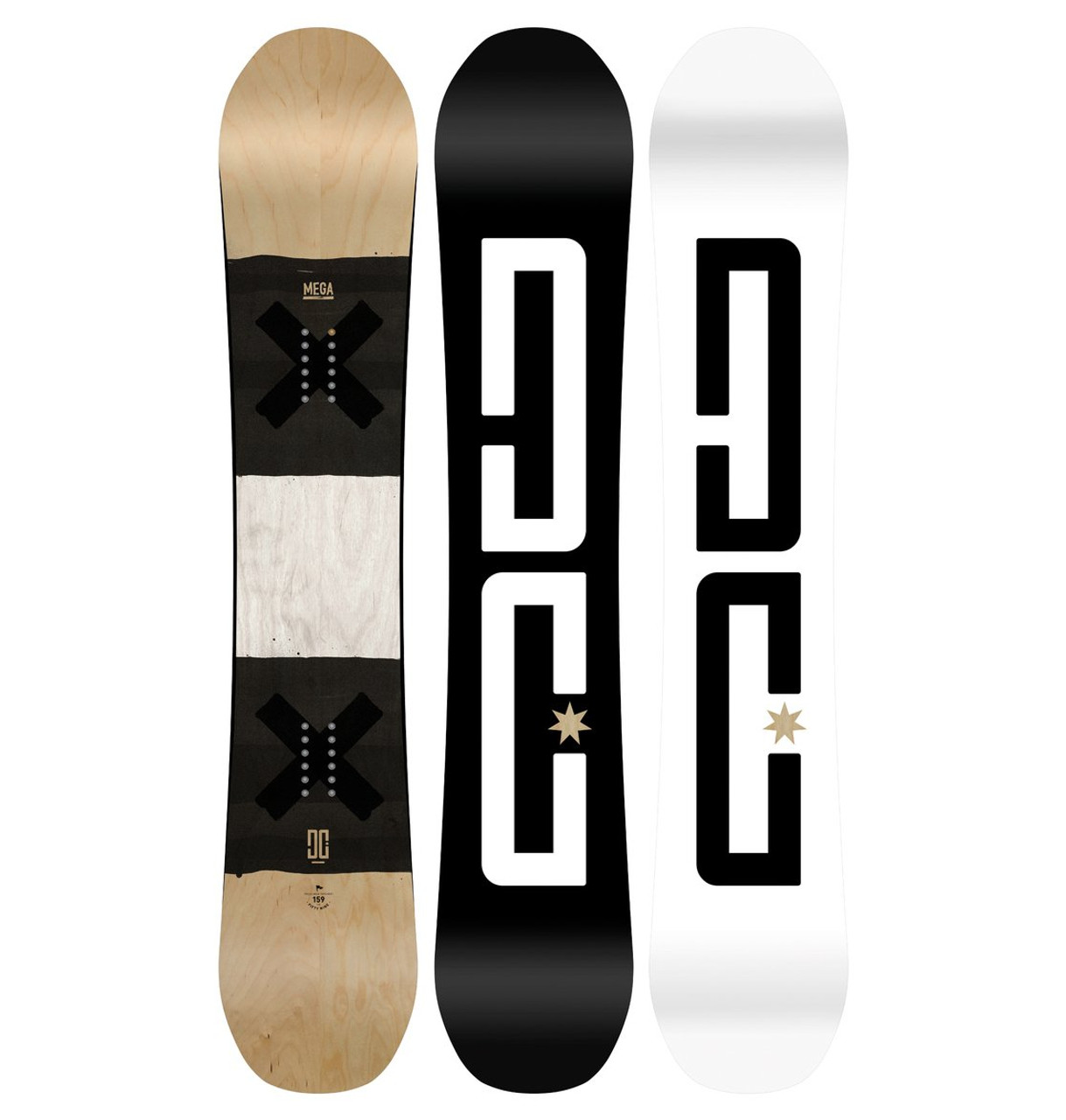 DC Mega Snowboard Black White 156