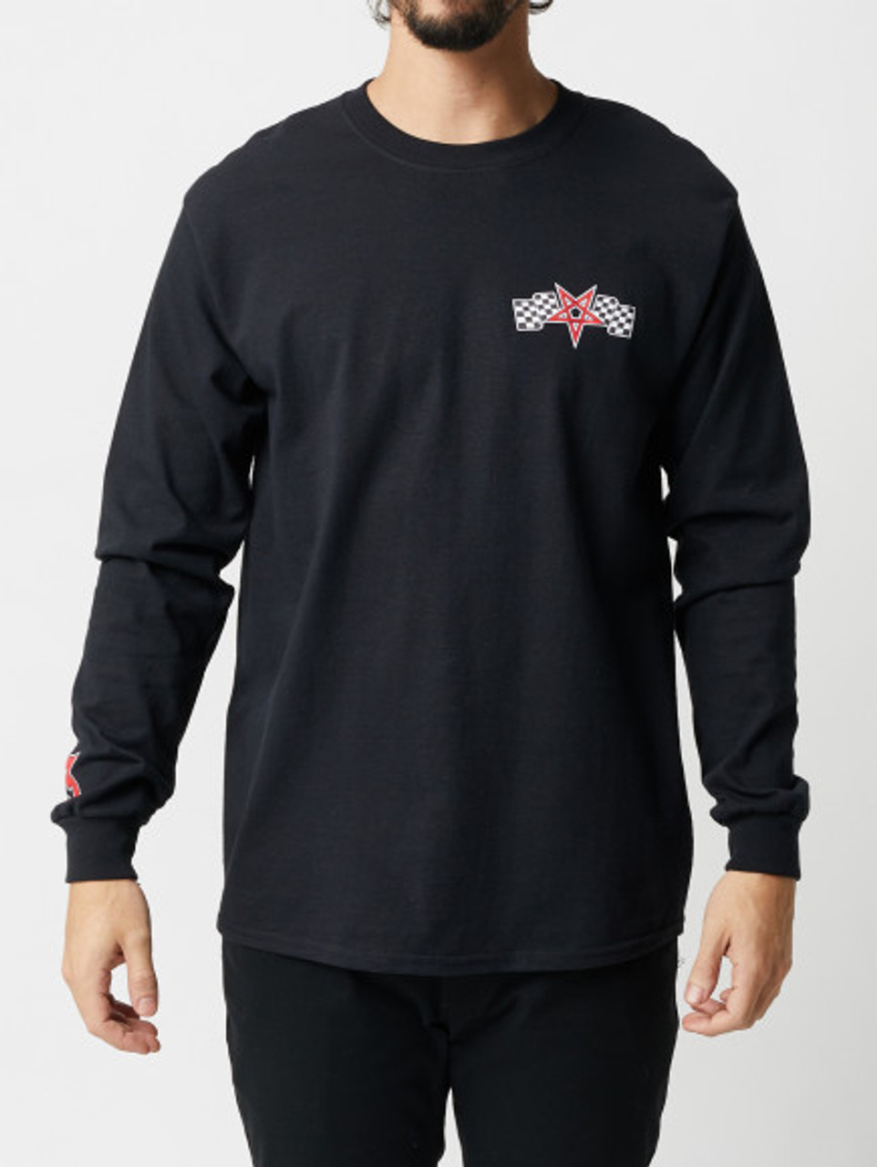 Thrasher Racing Longsleeve Tshirt Black Red Boardparadise