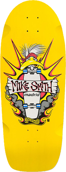 MADRID SMITH DUCK REISSUE SKATEBOARD DECK-10.75x31 YELLOW w/MOB GRIP
