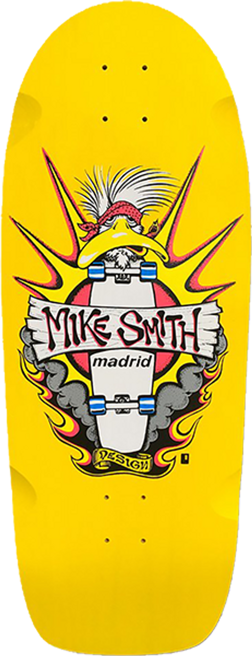 MADRID SMITH DUCK REISSUE SKATE DECK-10.75x31 YELLOW w/MOB GRIP