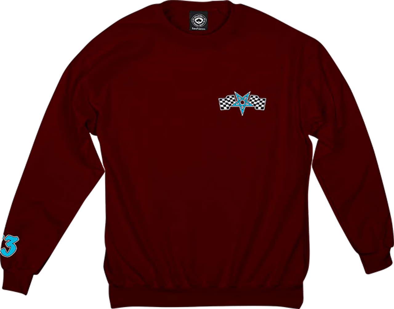 THRASHER RACING CREWNECK SWEATSHIRT MEDIUM MAROON