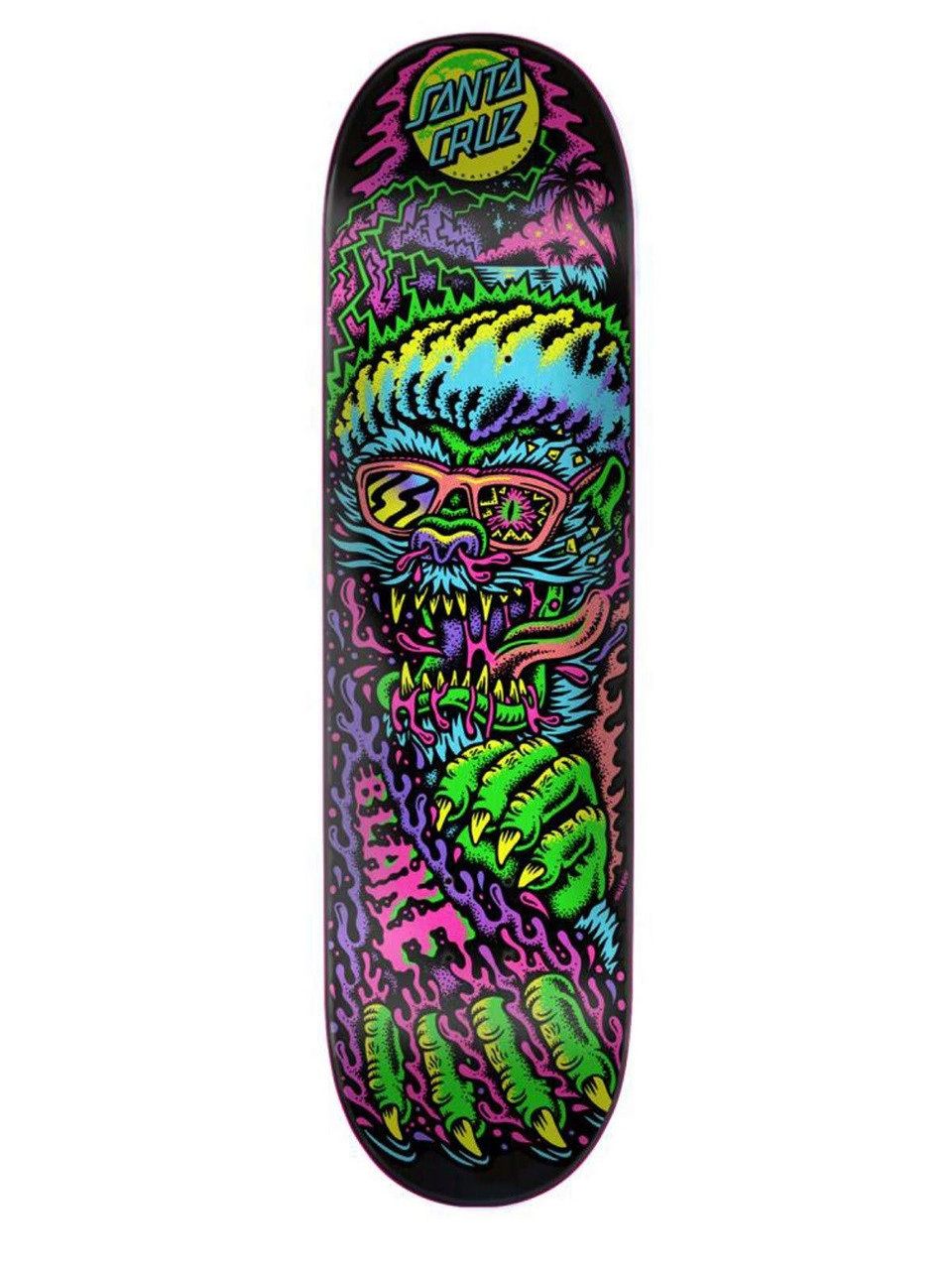 Santa Cruz Johnson Beach Skateboard Deck Neon Pink 8.375