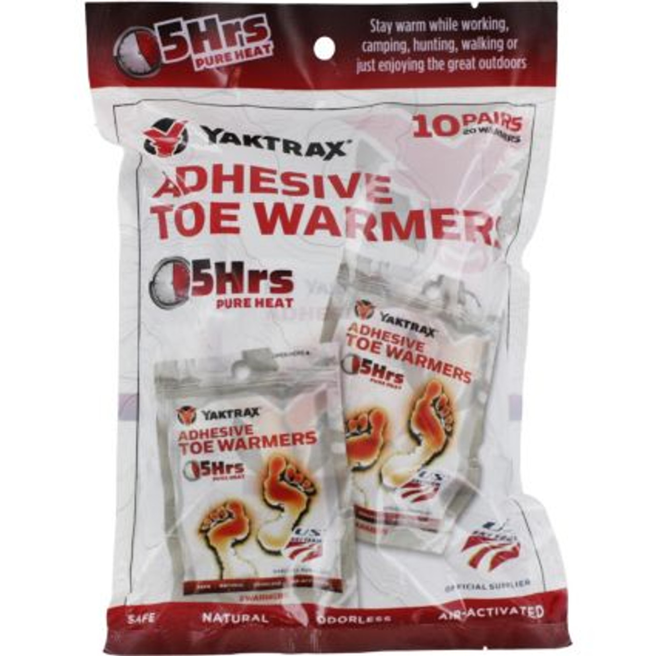 Yaktrax Toe Warmer 10 Pack White Onesize