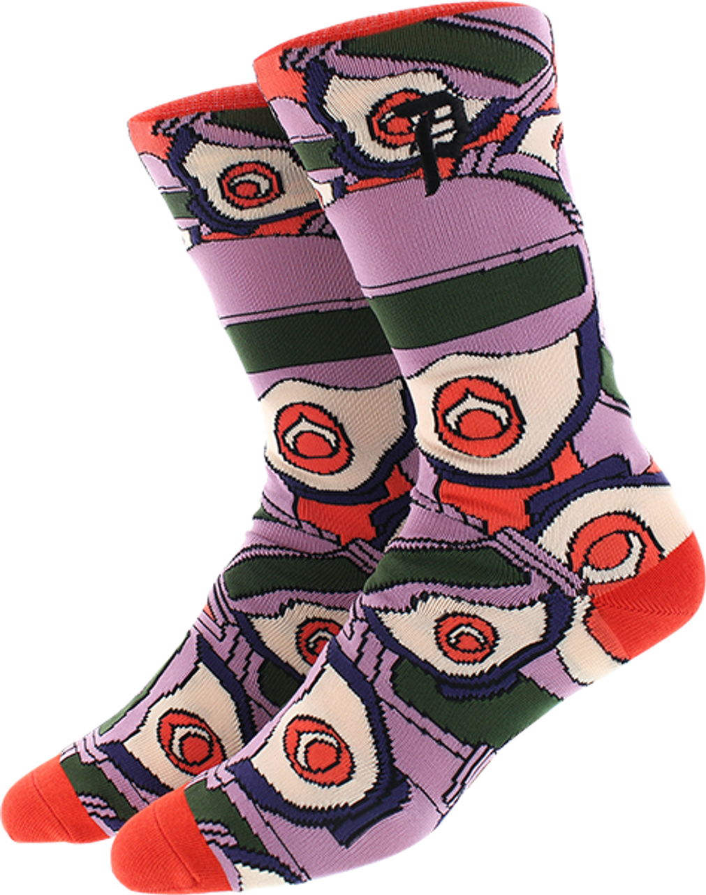 PRIMITIVE R&M GWEN ALL OVER CREW SOCKS RED