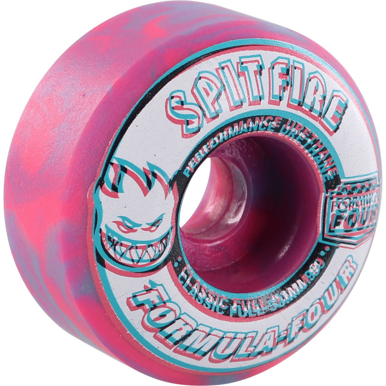Spitfire F4 Overlay Classic Full Wheels Set Pink Blue Swirl 53Mm