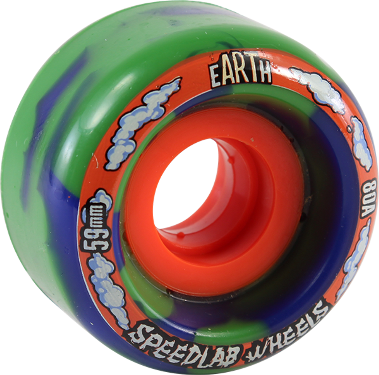 SPEEDLAB GLOBES 59mm 80a BLUE/GRN SWIRL WHEELS SET