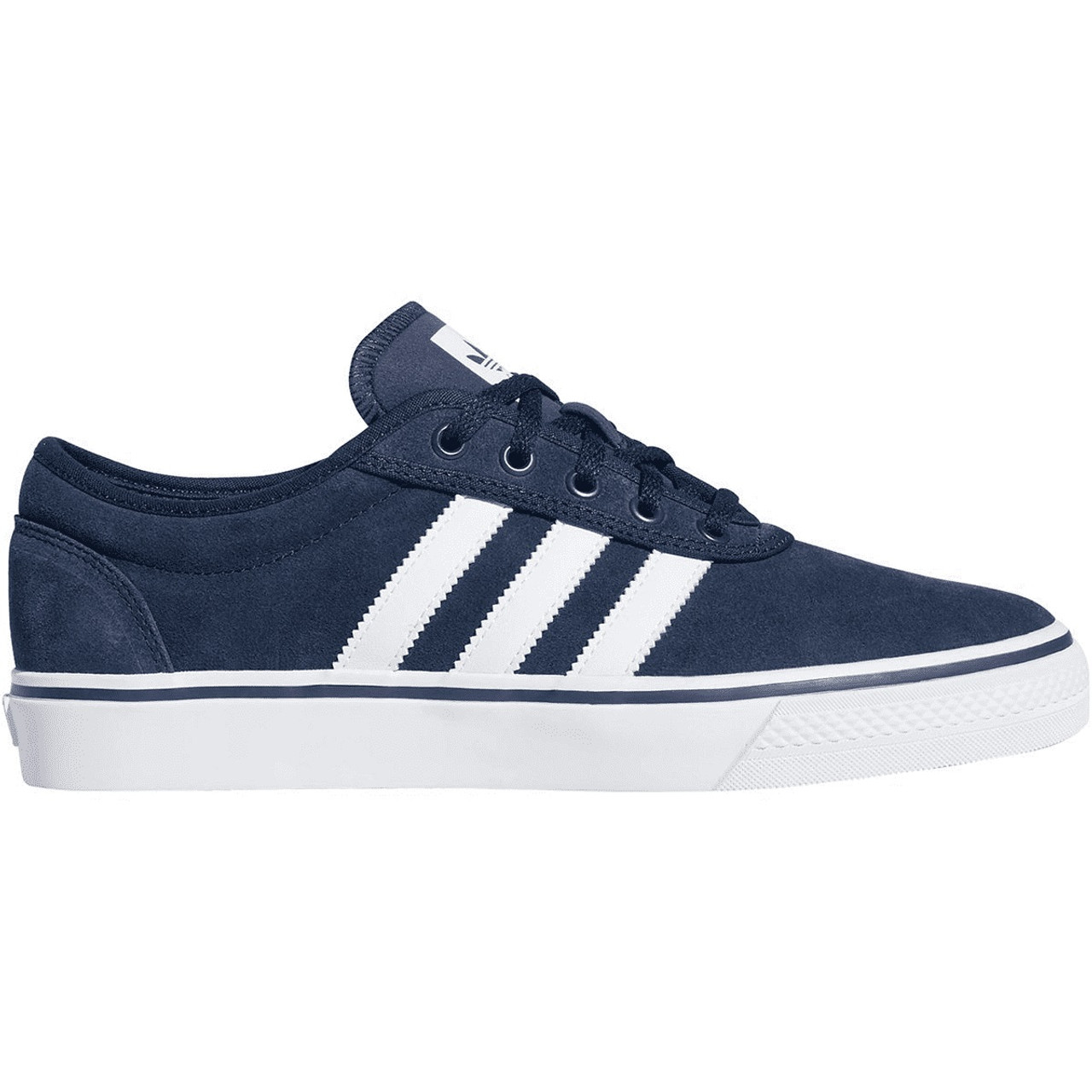 navy and white adidas shoes